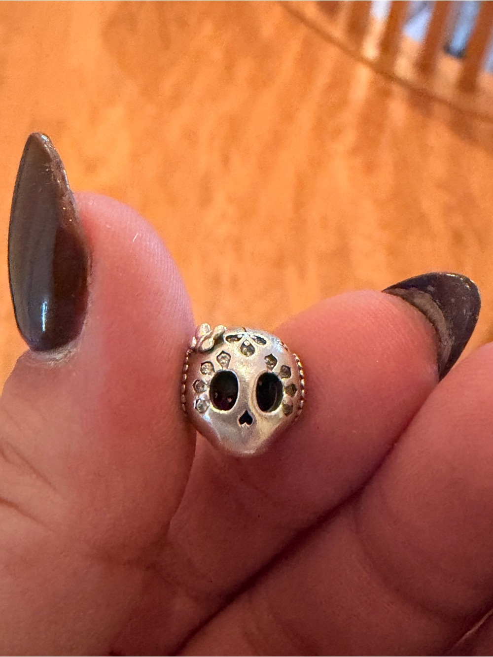 Pandora Silver Sugar Skull Charm - Women Jewelry